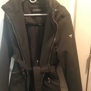 Guess Trenchcoat with Hood, Olive Green, Like New